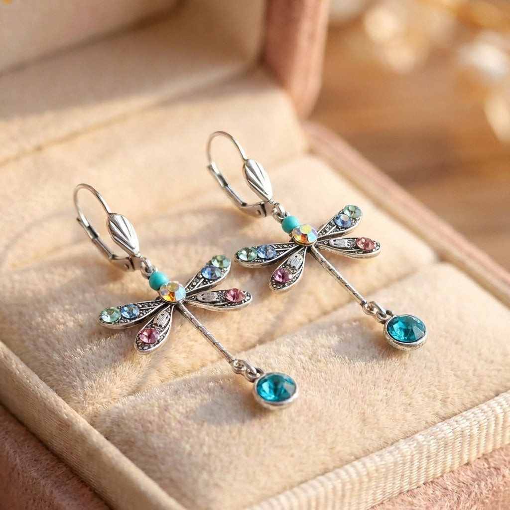 Elegant Carved Dragonfly Earrings