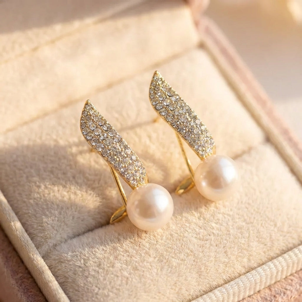 Pearl Earrings In Gold