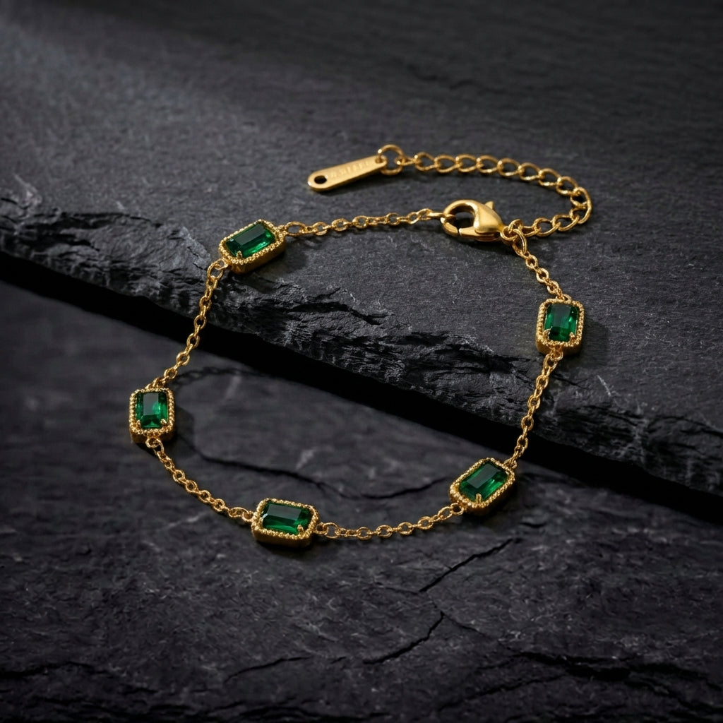 Emerald Trinity Bracelet