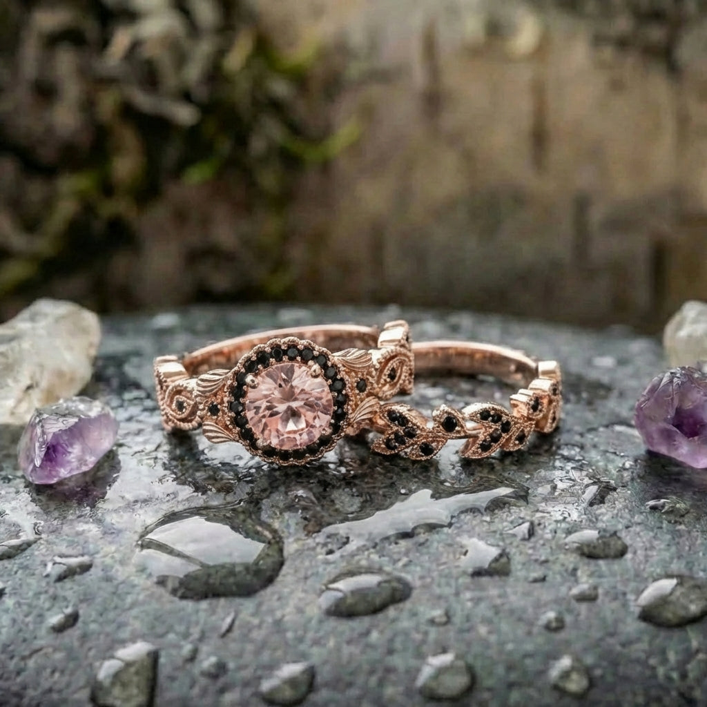 Vintage Rose Gold Ring Set
