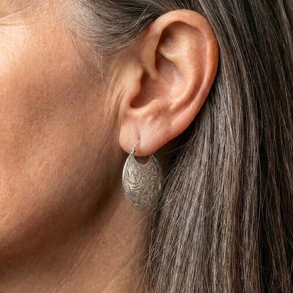 Silver Flower Earrings