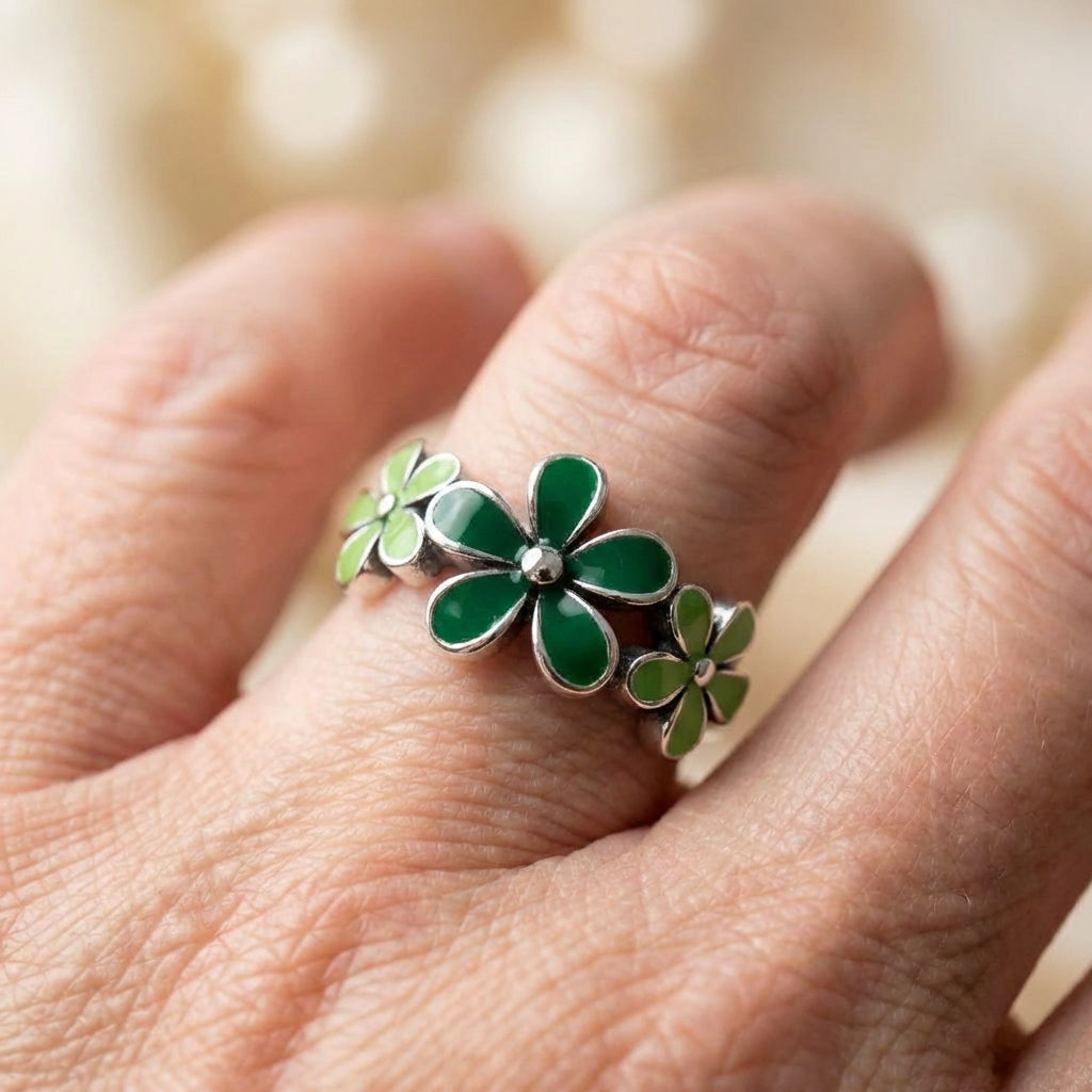 Handmade Green Leaf Ring