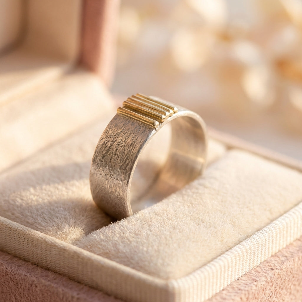 Minimalist Geometric Silver Ring
