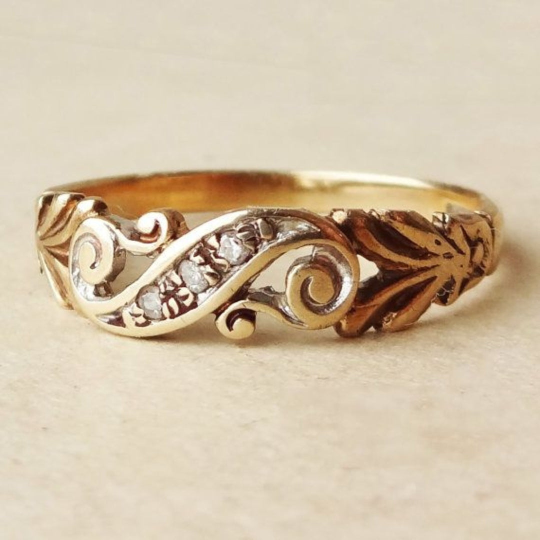 Ivy Golden Zirconia Ring