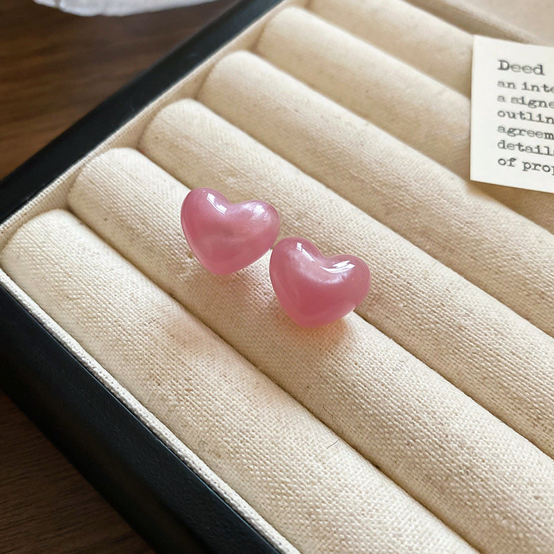 Pink Heart Earrings