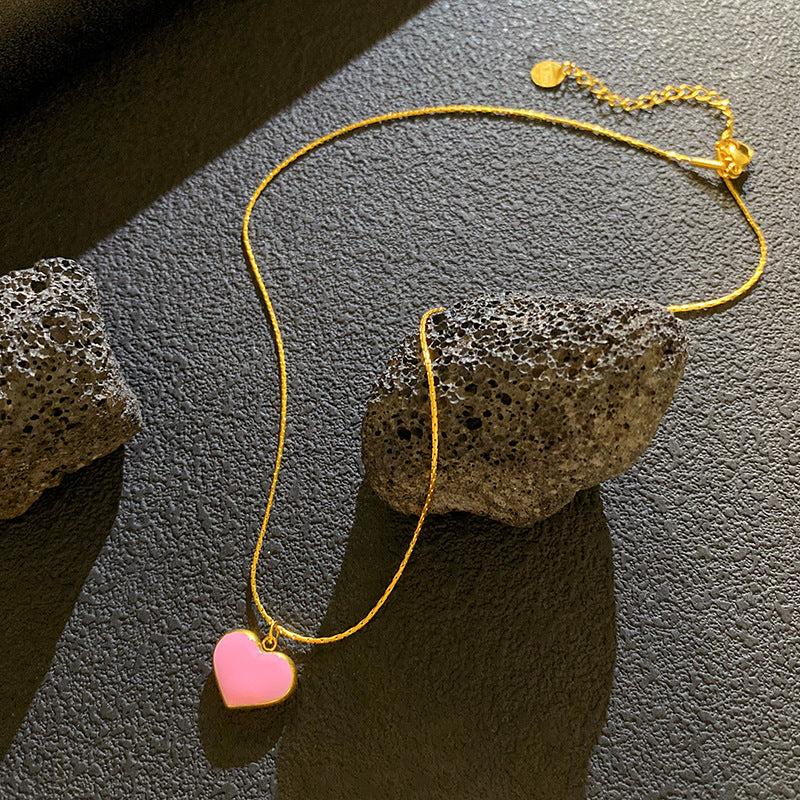 Pink Heart Pendant Necklace
