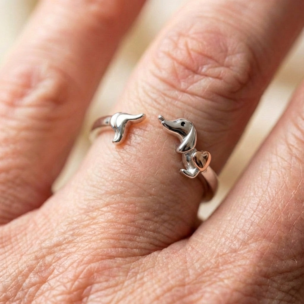 Romantic Elephant Heart Ring