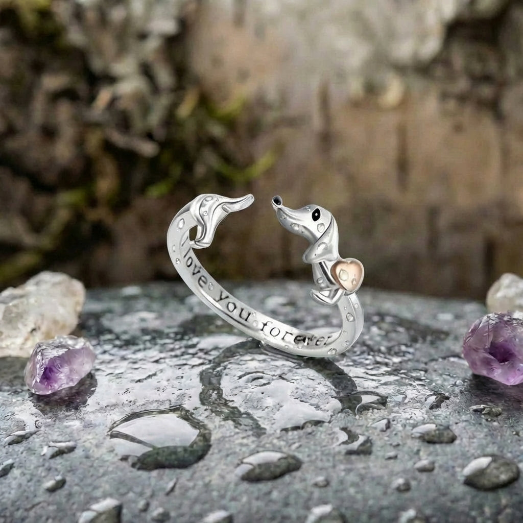Romantic Elephant Heart Ring