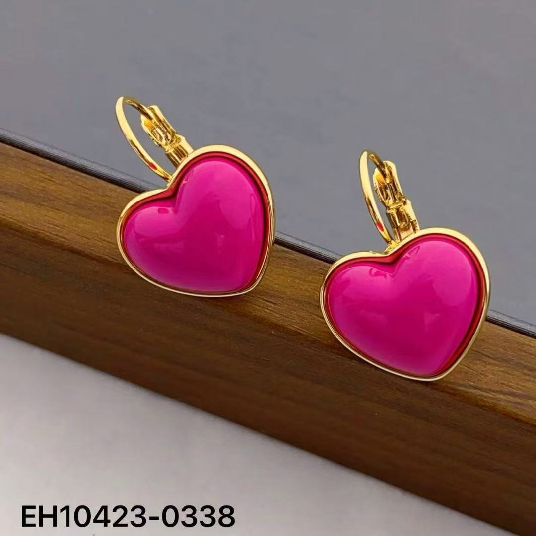 Romantic Pink Heart Earrings