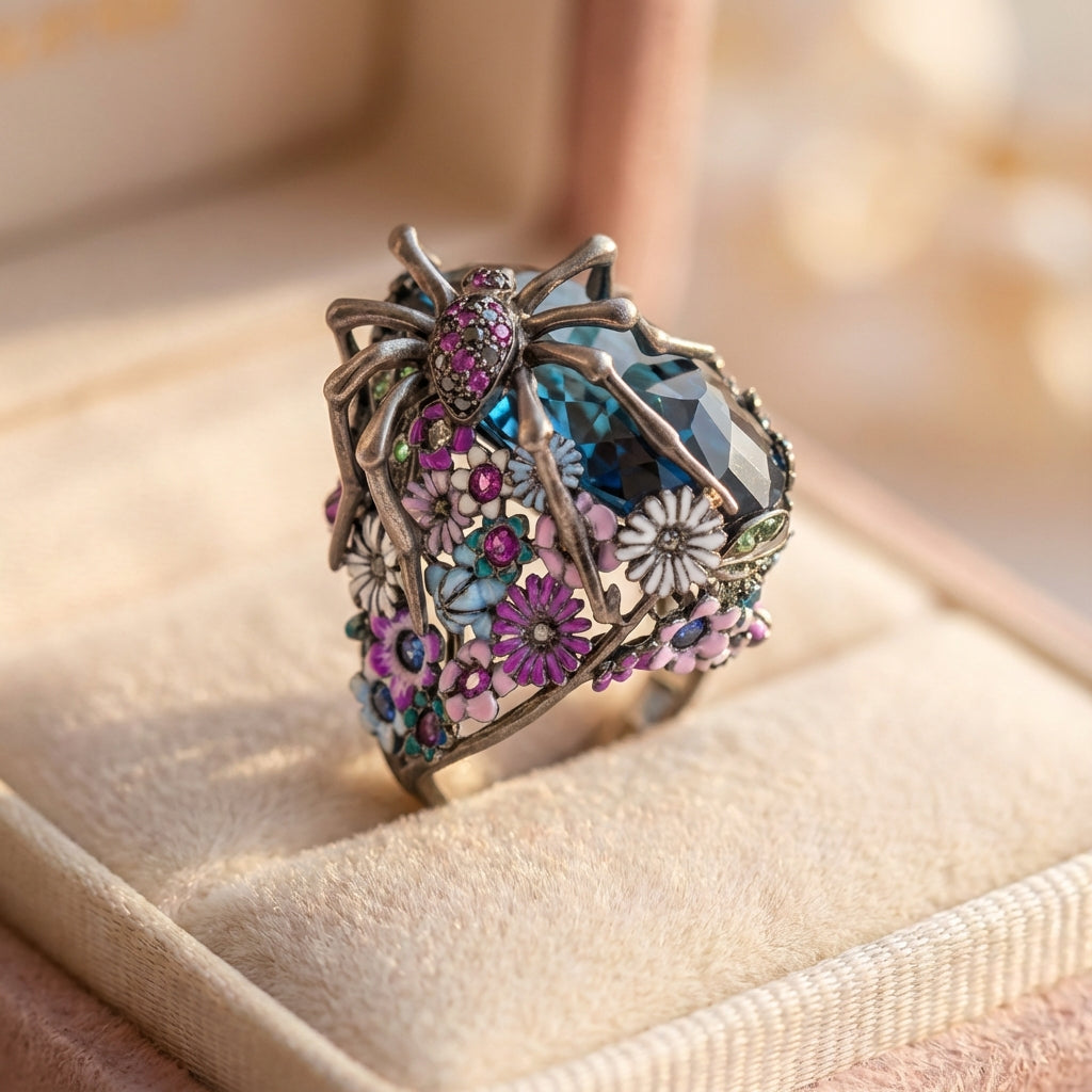 Statement Spider Crystal Ring