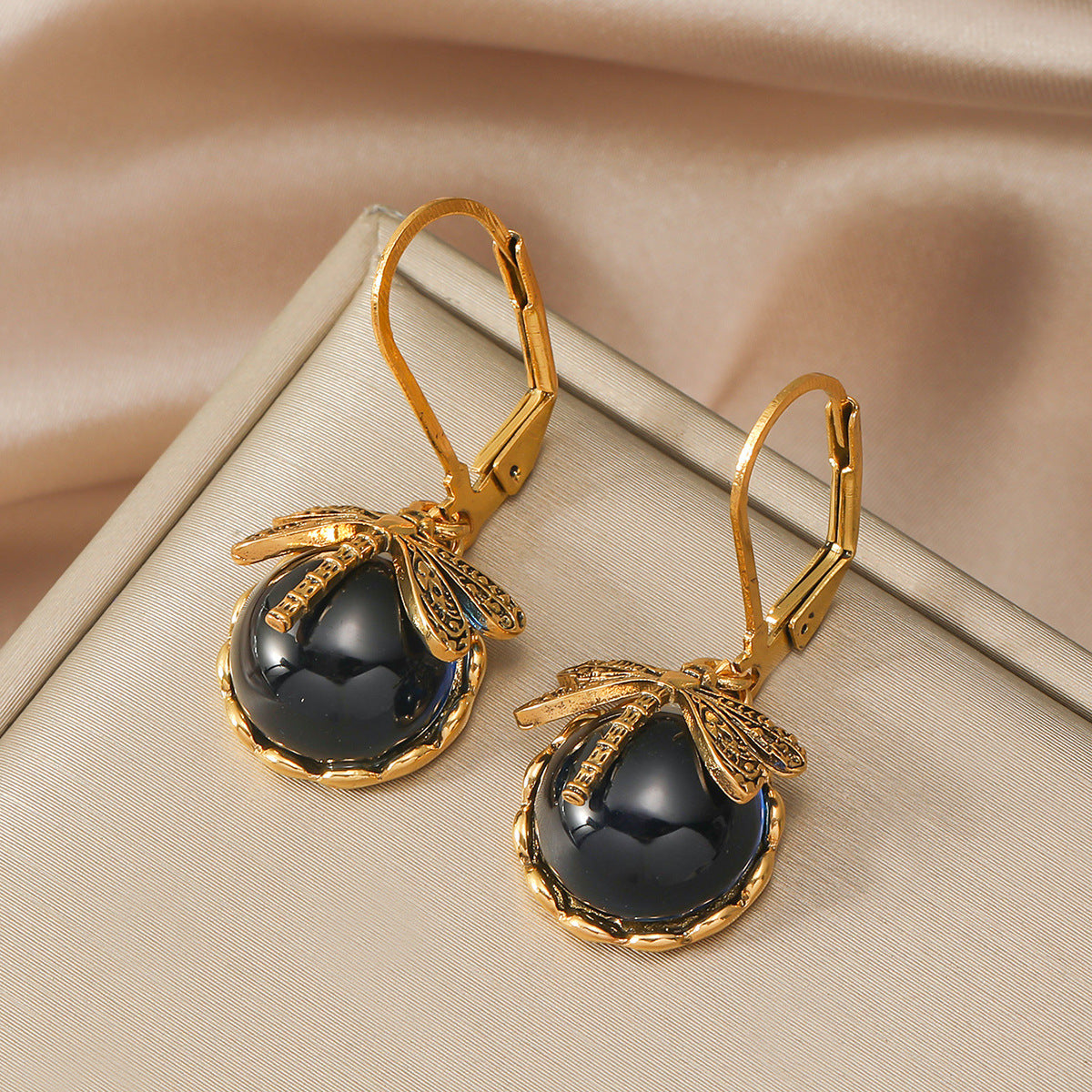 Vintage Black Onyx Earrings