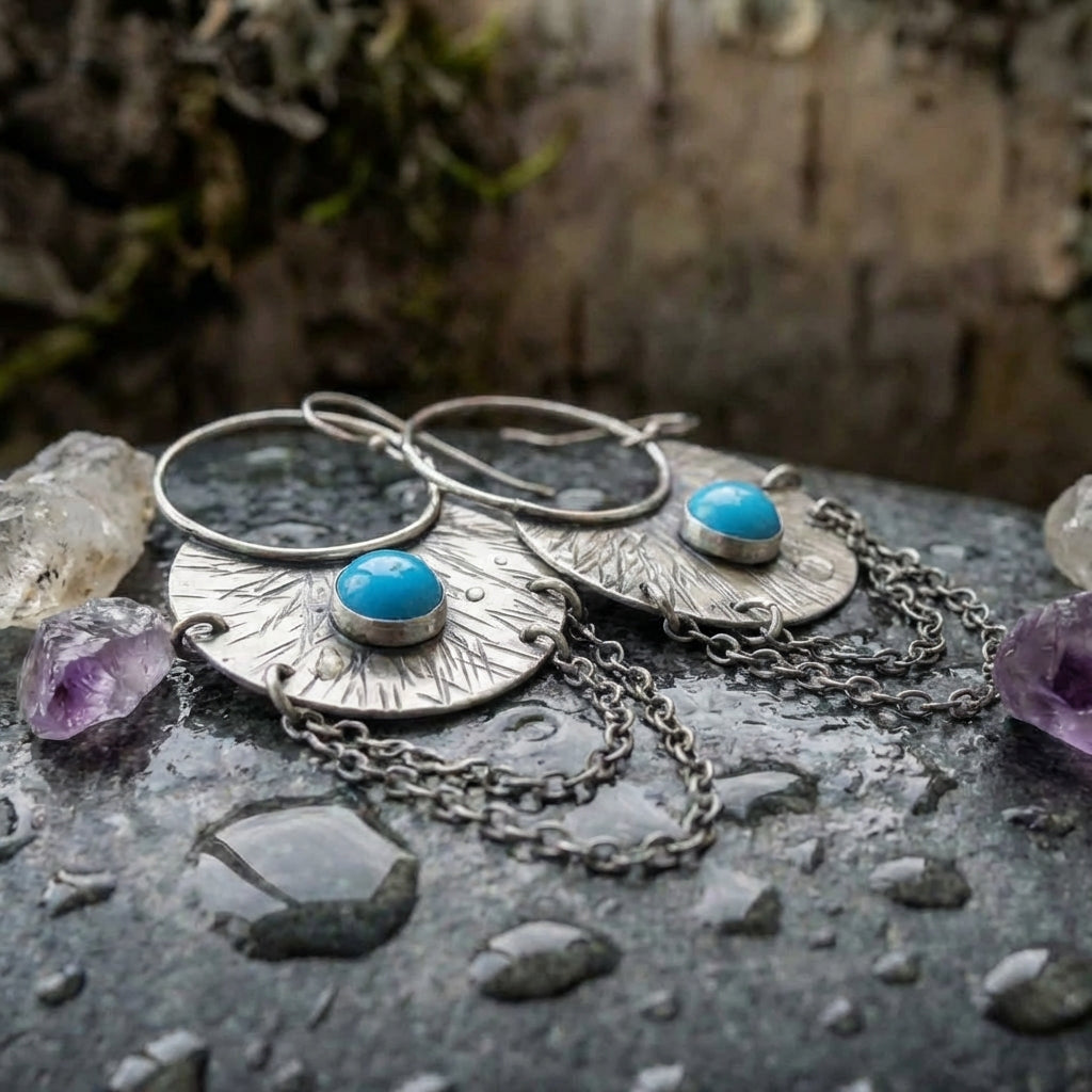 Vintage Blue Stone Earrings