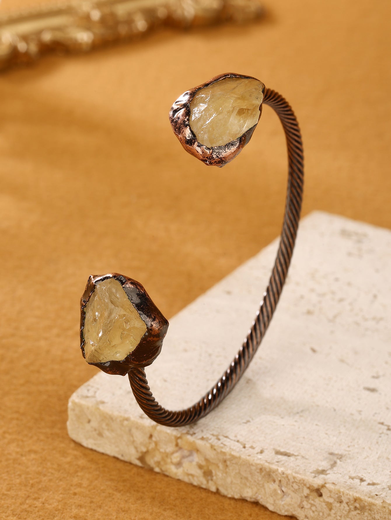 Vintage Citrine Cuff Bracelet