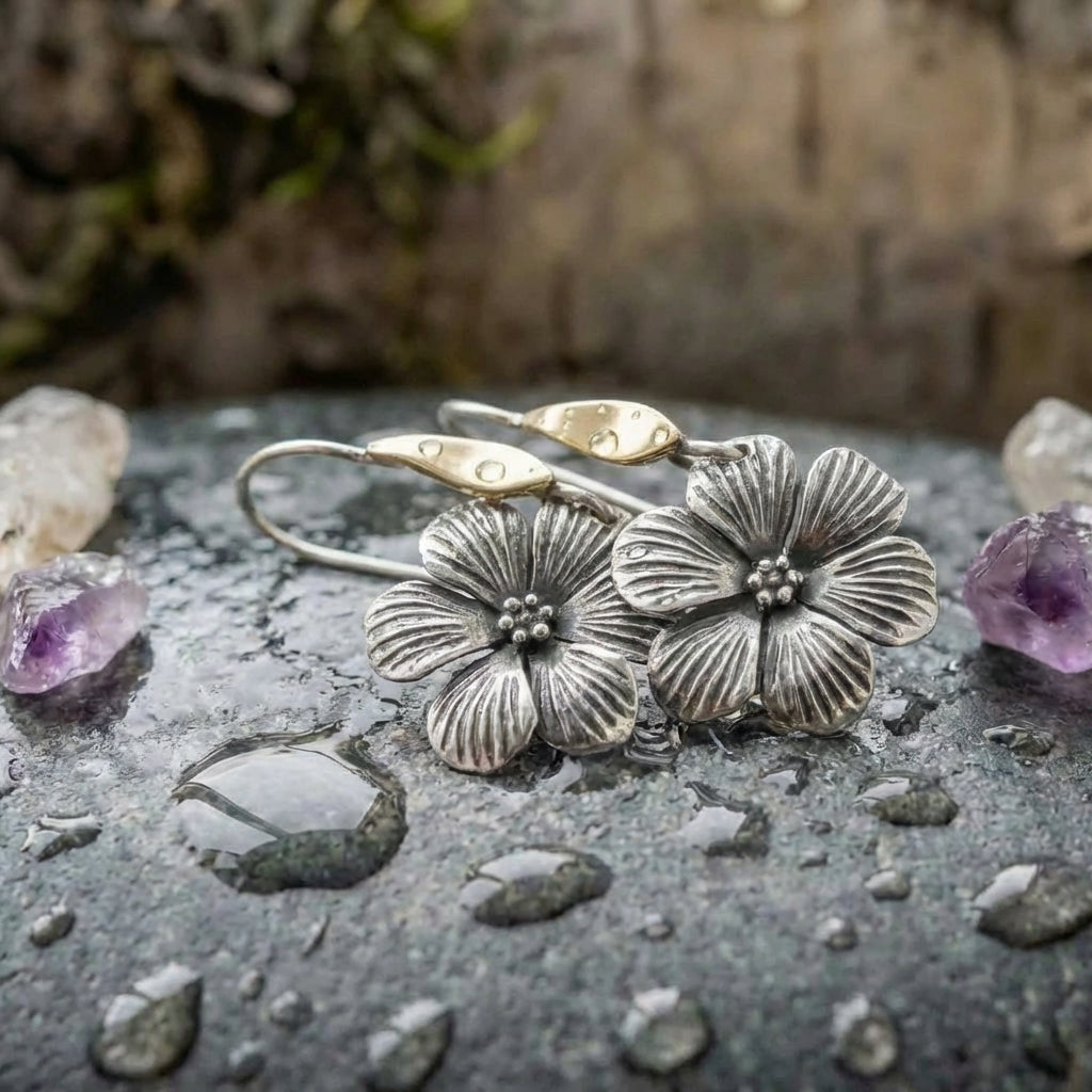 Vintage Flower Dangle Earrings