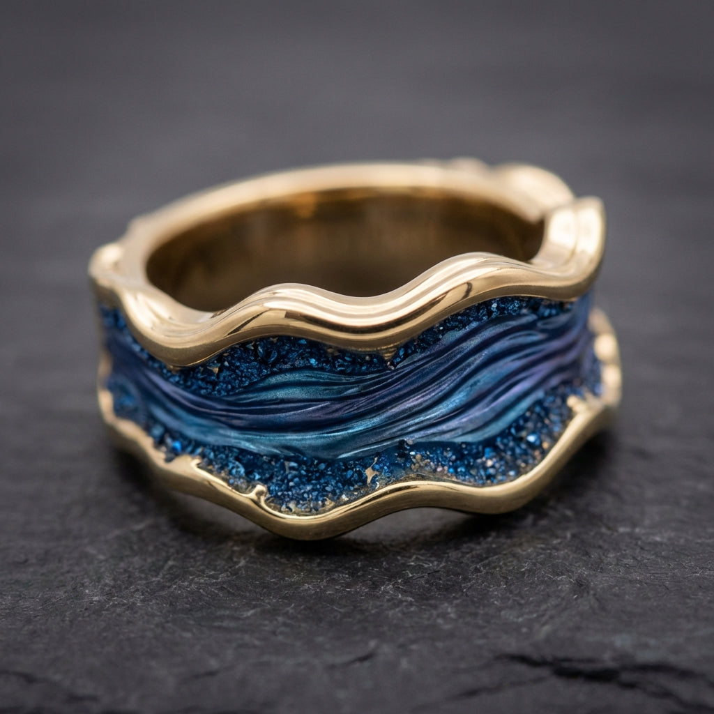 Vintage Golden Ocean Ring