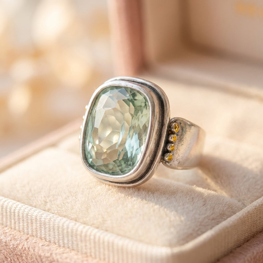 Vintage Green Cubic Zirconia Ring