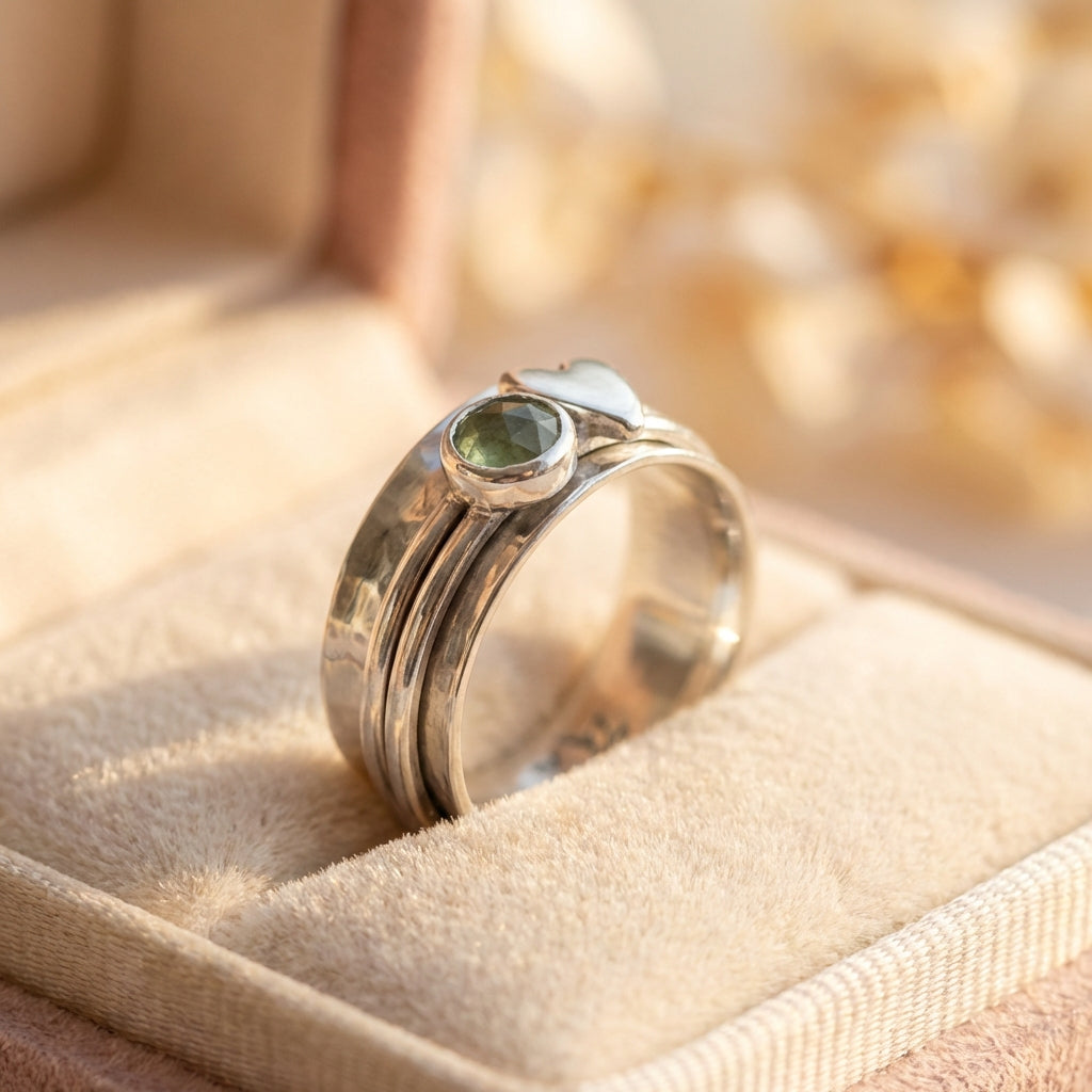 Vintage Heart Stone Ring