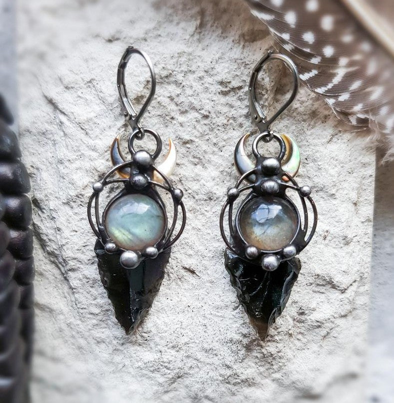 Vintage Labradorite Earrings