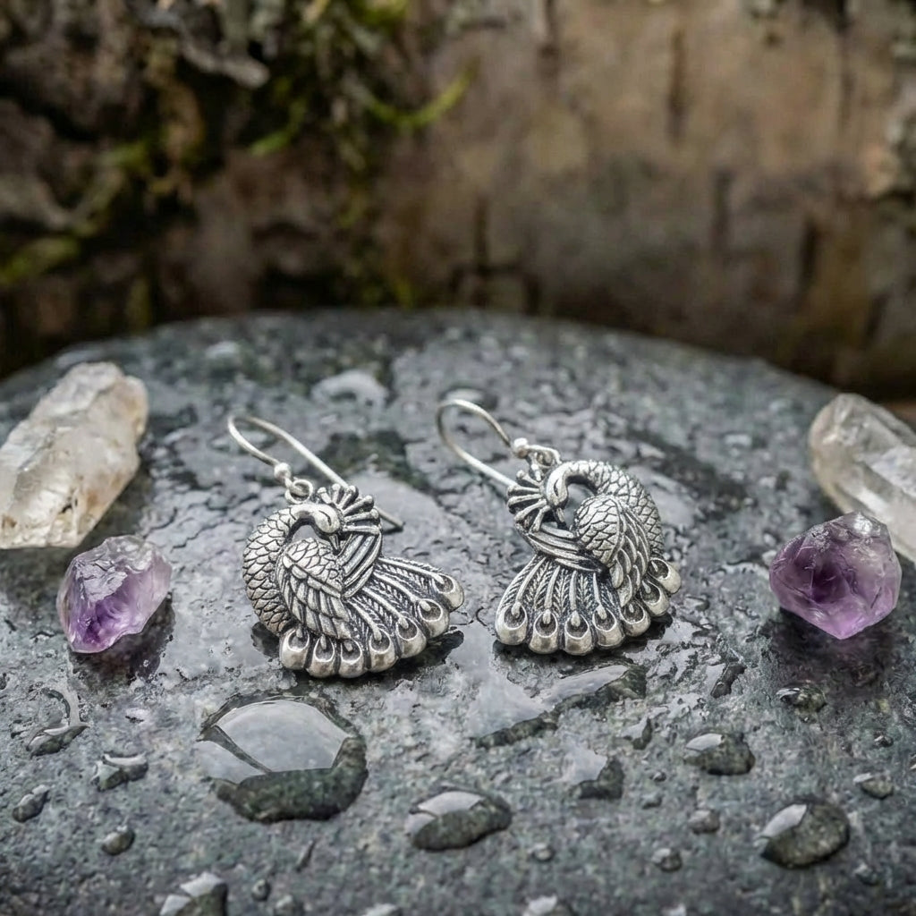Vintage Peacock Earrings