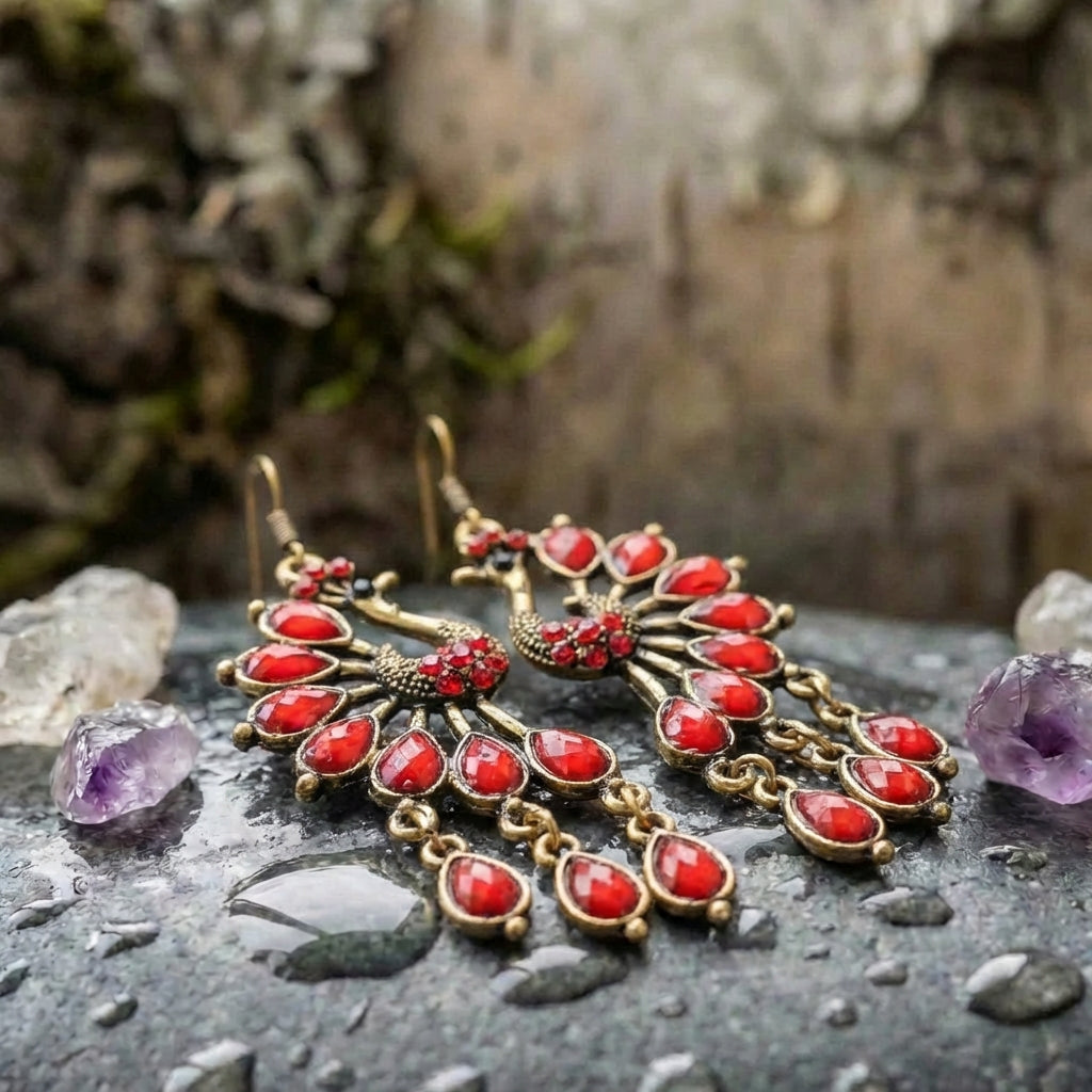 Vintage Peacock Earrings