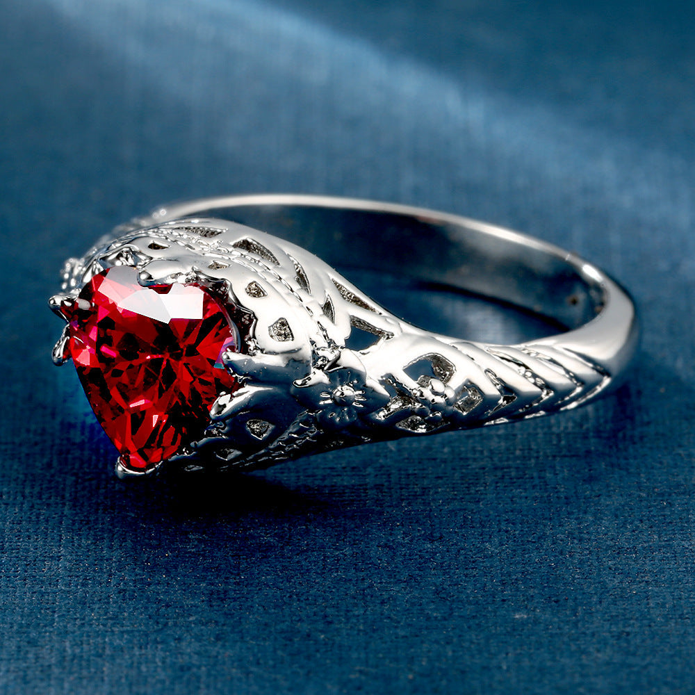 Vintage Red Heart Ring