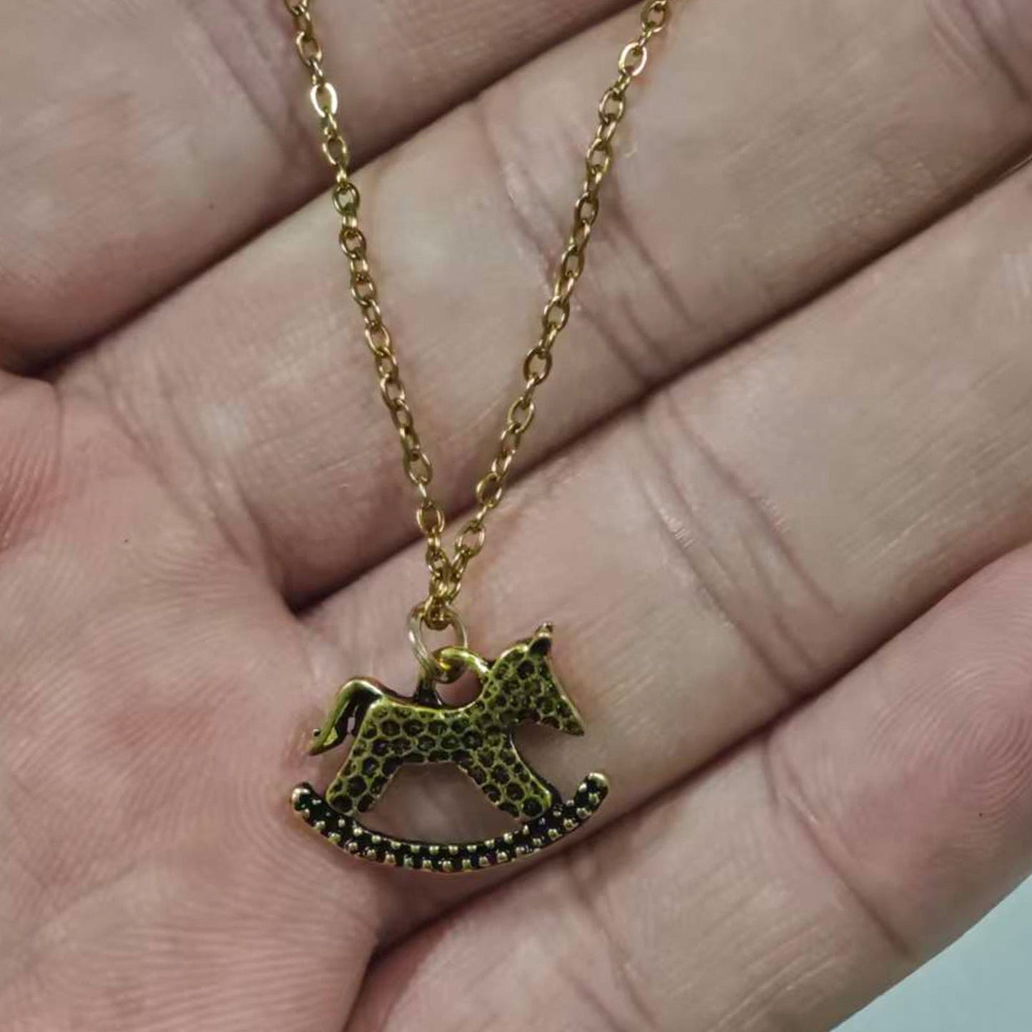 Vintage Rocking Horse Necklace