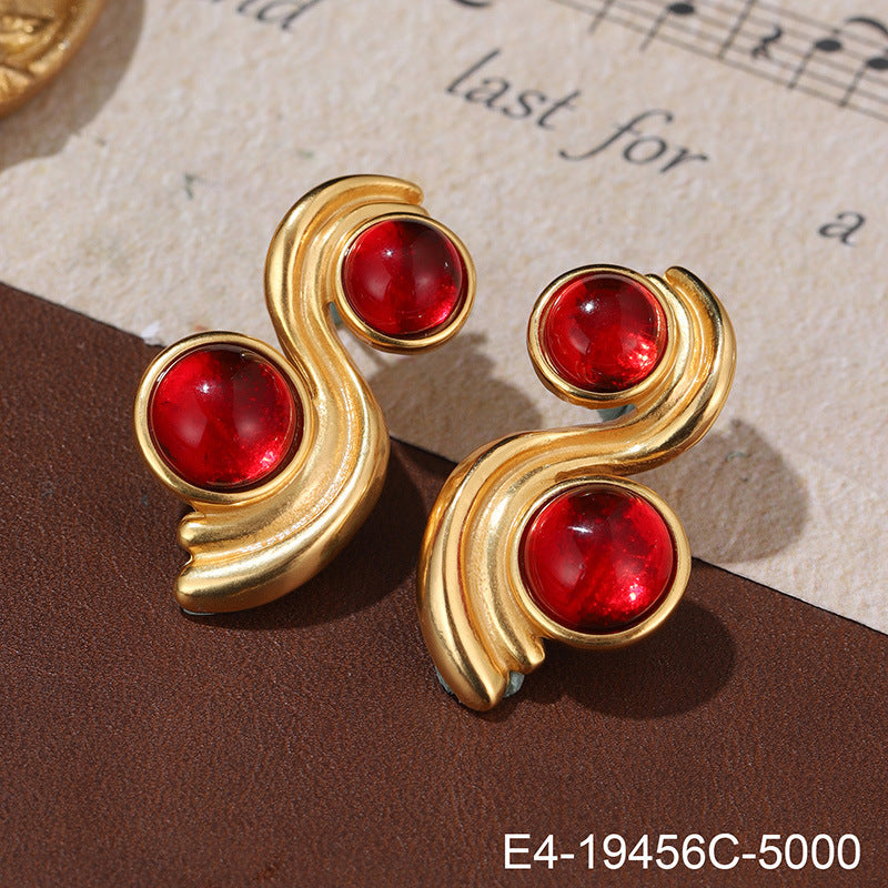 Vintage Ruby Earrings