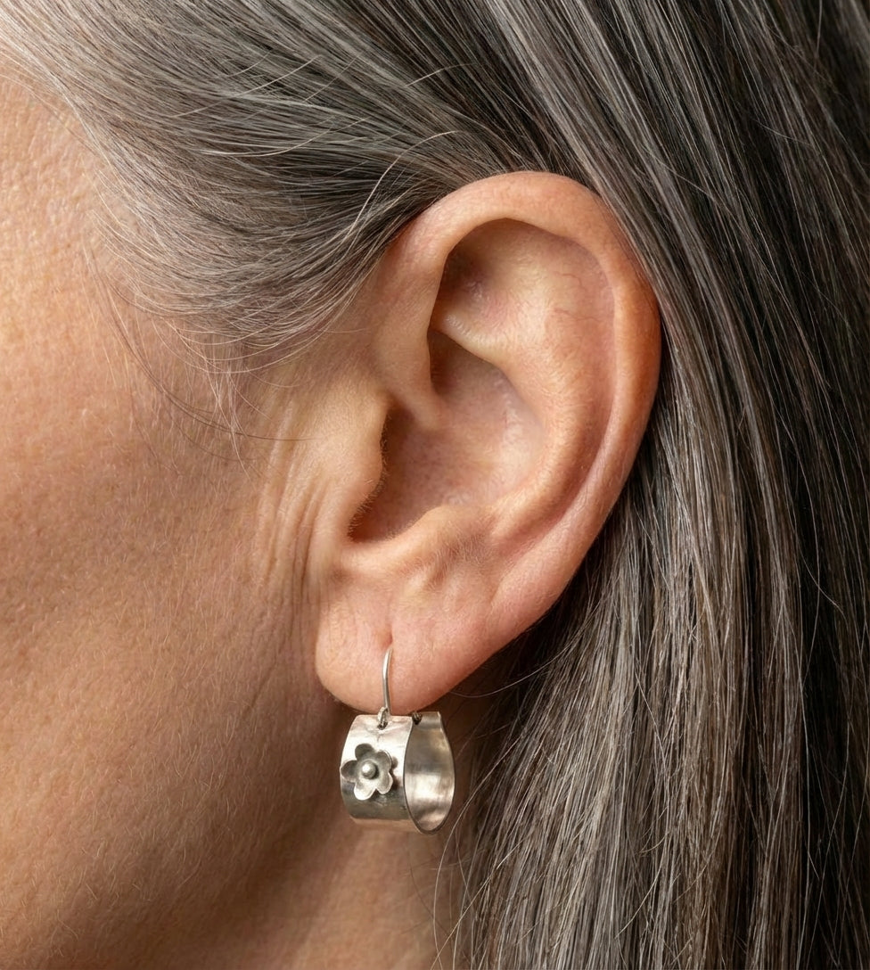 Silver Flower Earrings