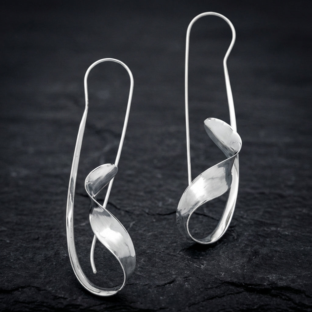 Vintage Silver Irregular Dangling Earrings