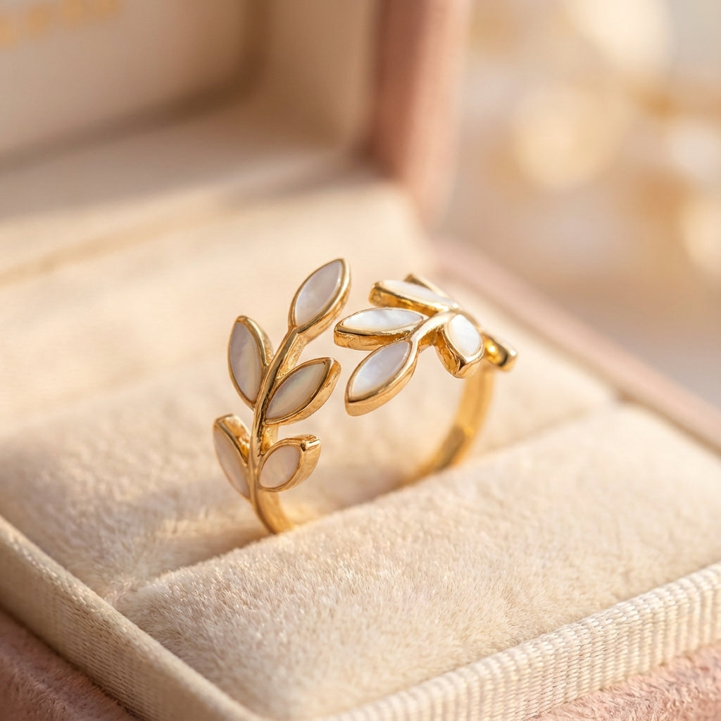 White Petal Adjustable Ring