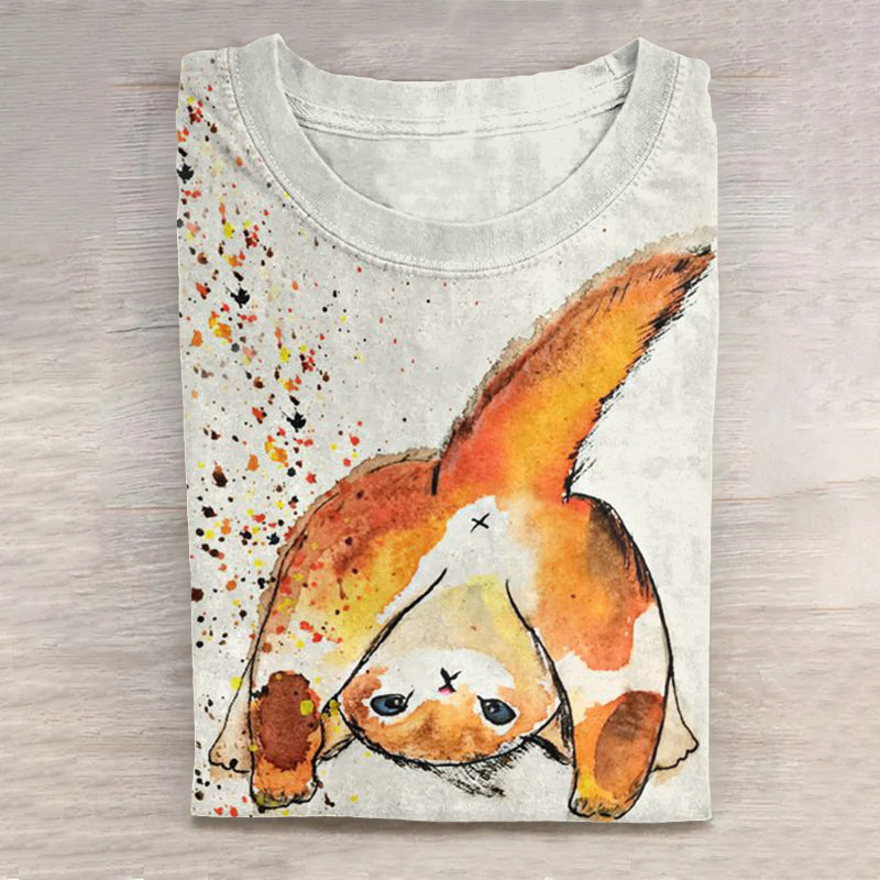 Women's Greetings From The Kitten Art Casual T-Shirt elevenforest