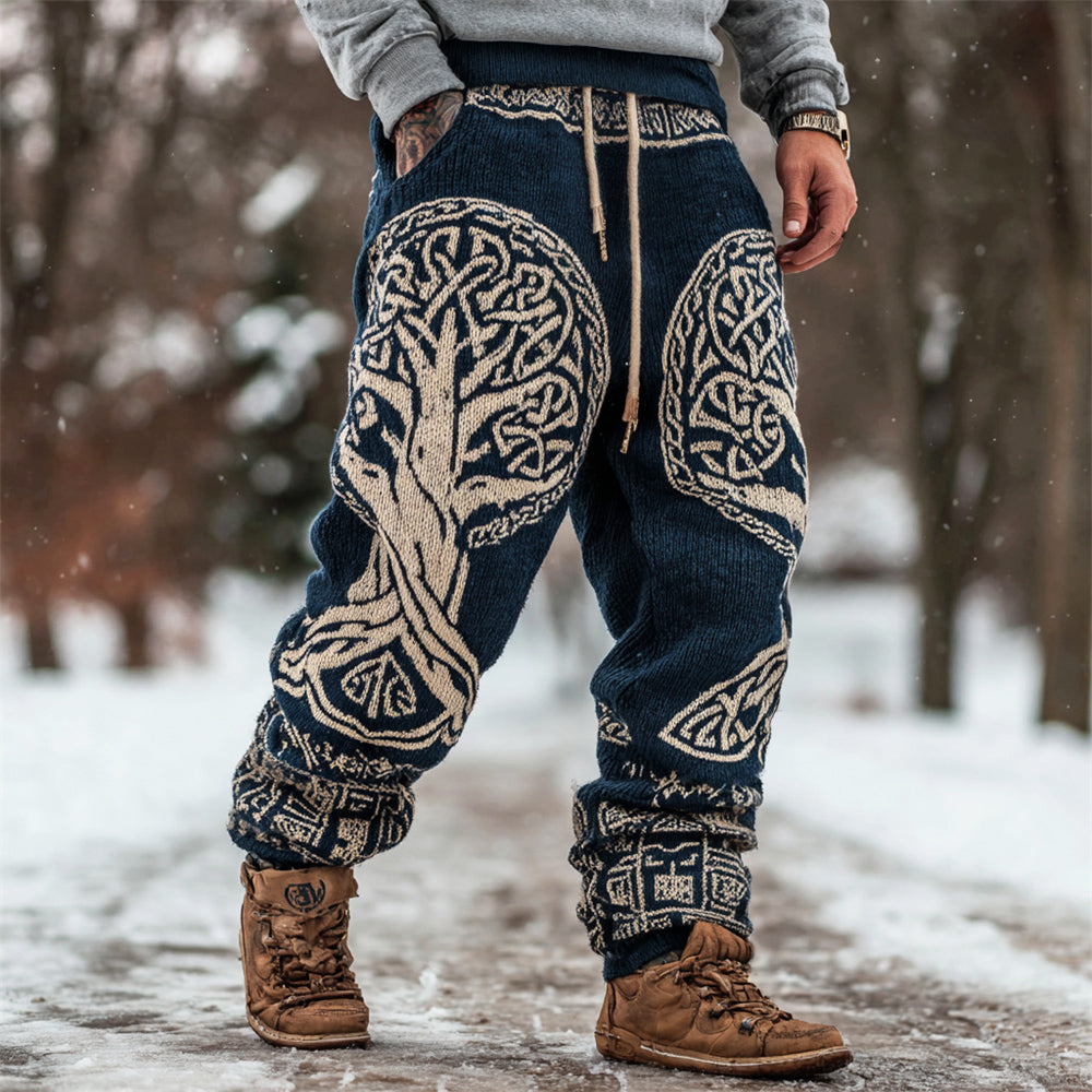 Viking World Tree Art Men's Knit Pants artswardrobe
