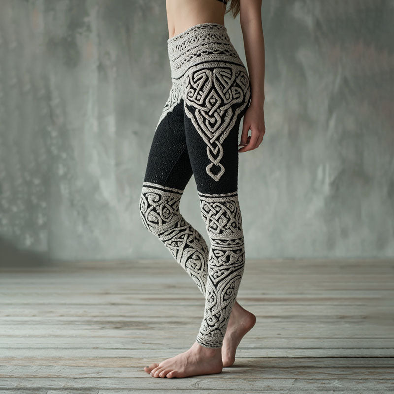 Women's Viking Celtic Knot Print Casual Leggings artswardrobe
