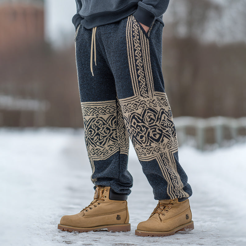 Men's Viking Tribal Celtic Art Cozy Knit Pants artswardrobe