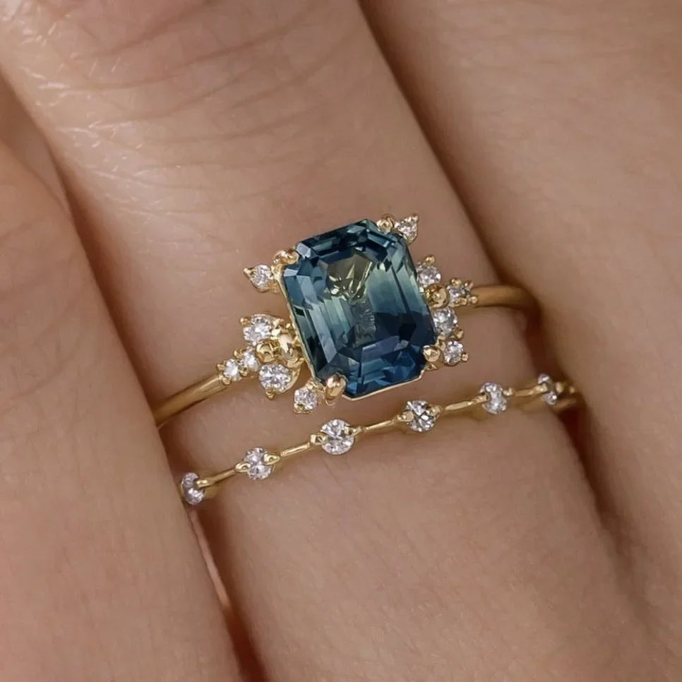 14k Gold Plated Engagement Promise Cubic Zirconia Ring
