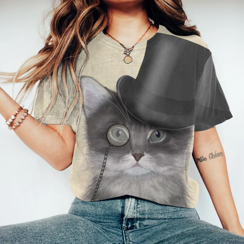 Cat In The Hat Print Women's T-Shirt elevenforest