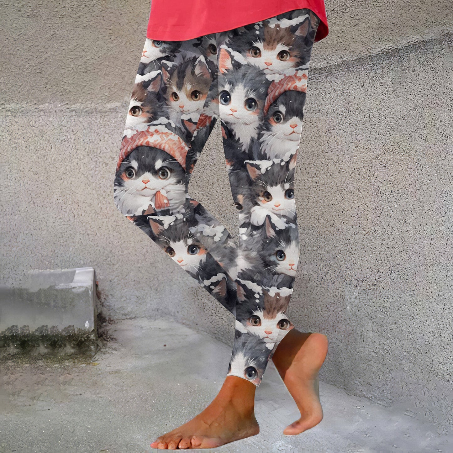 Fun Cat Print Women's Leggings elevenforest