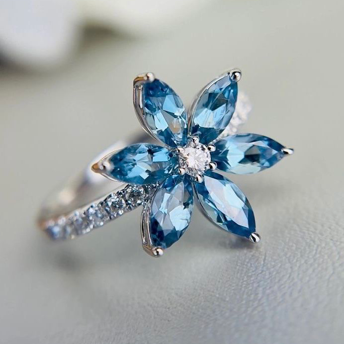 Blue Petal Ring