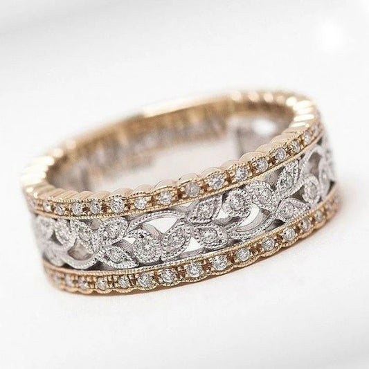 Vintage Zirconia Hollow Blue Ring