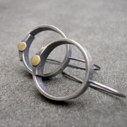 Silver Plated Circle Earrings