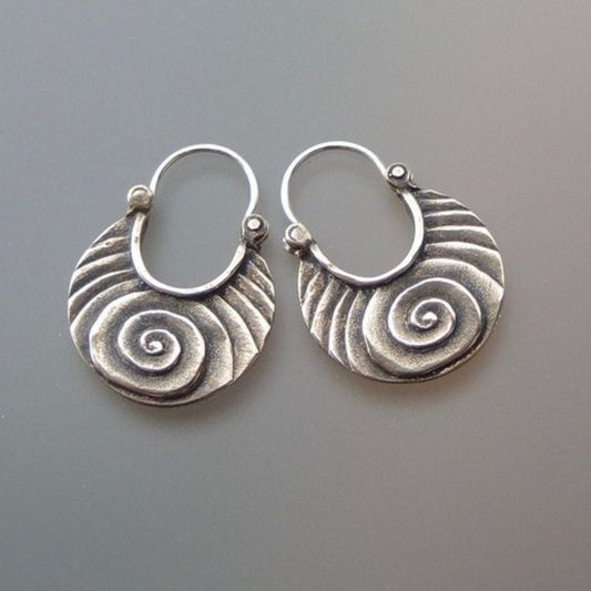 Silver Spiral Earrings