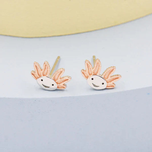 Axolotl Stud Earrings In Sterling Silver