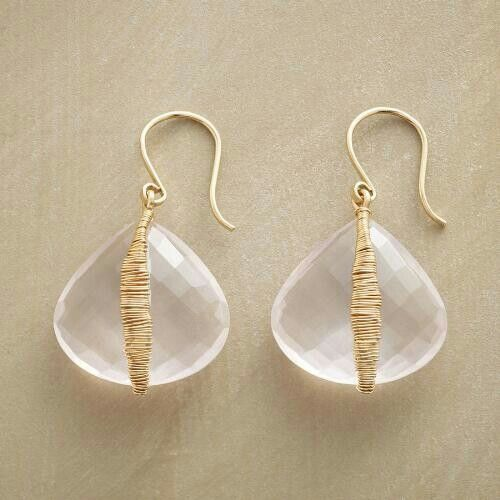 White Crystal Gold Earrings