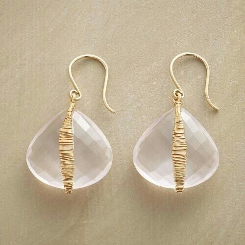 White Crystal Gold Earrings
