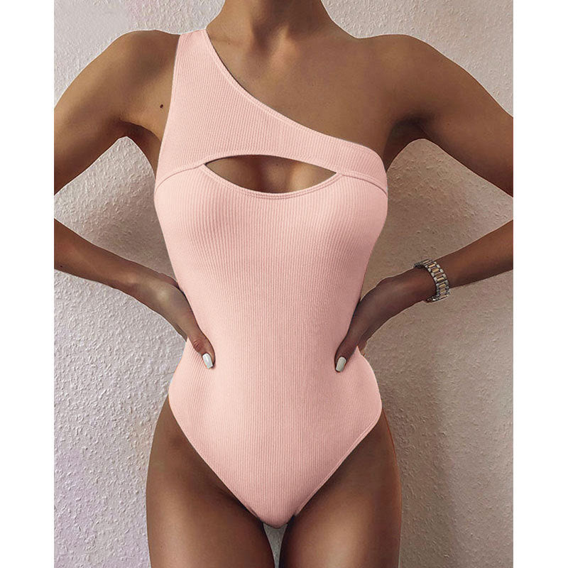 Kristi® | New Bikini Color One-shoulder One-piece Swimsuit