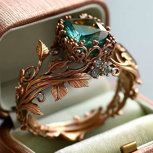 Nature Green Crystal Ring
