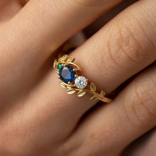 Moon And Leaf Ring