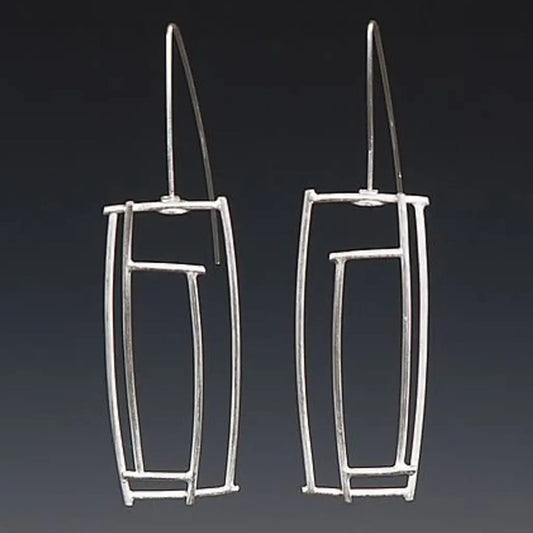 Silver Hollow Thin Earrings