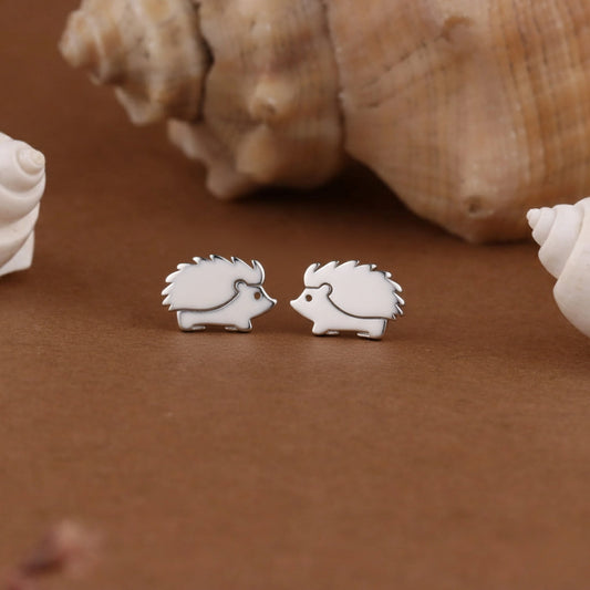Porcupine Silver Earrings