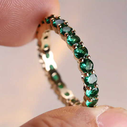 Fine Green Crystalline Gold Ring